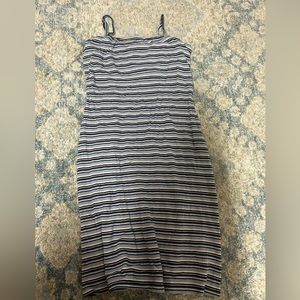 Hollister Spaghetti Strap Dress Blue and White Horizontal Stripes